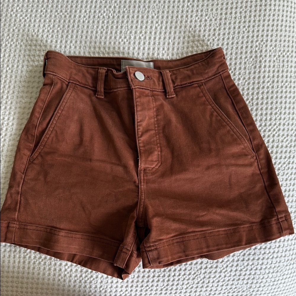 Everlane Women's High Waist Shorts - Rust